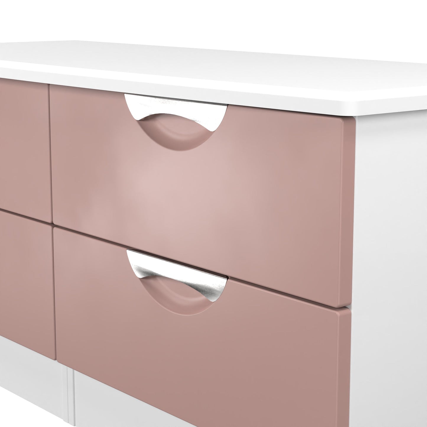 Camden Large Chest of Drawers Pink & White 4 Drawers 112cm