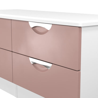 Camden Large Chest of Drawers Pink & White 4 Drawers 112cm