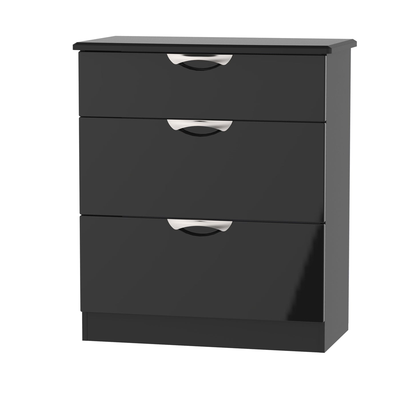 Camden Chest of Drawers Black 3 Drawers 89cm