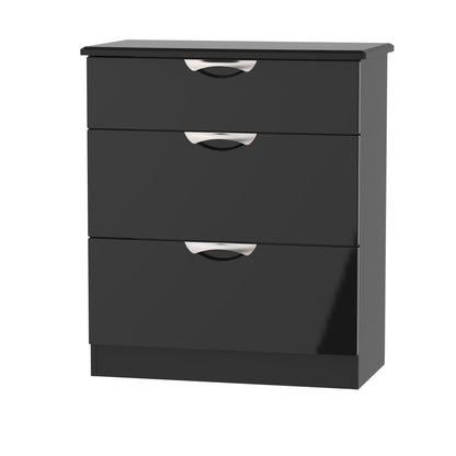 Camden Chest of Drawers Black 3 Drawers 89cm