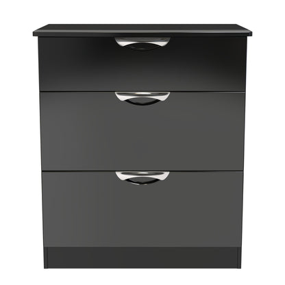 Camden Chest of Drawers Black 3 Drawers 89cm