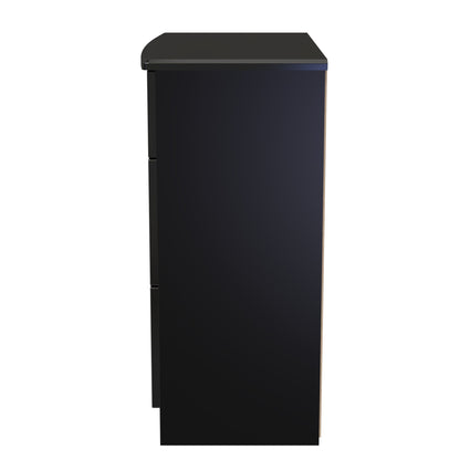 Camden Chest of Drawers Black 3 Drawers 89cm