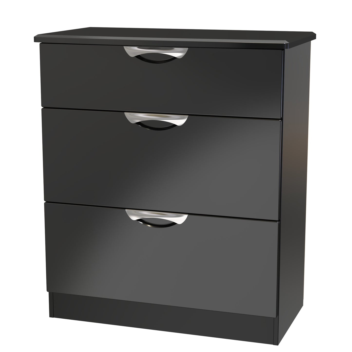 Camden Chest of Drawers Black 3 Drawers 89cm