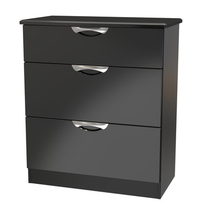 Camden Chest of Drawers Black 3 Drawers 89cm