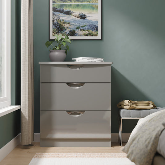 Camden Chest of Drawers Grey 3 Drawers 42cm
