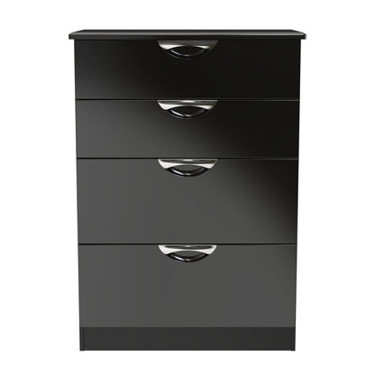 Camden Tall Chest of Drawers Black 4 Drawers 108cm