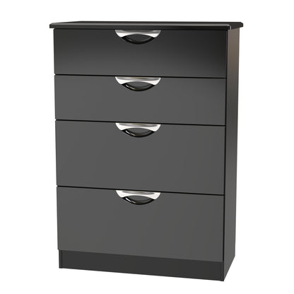 Camden Tall Chest of Drawers Black 4 Drawers 108cm
