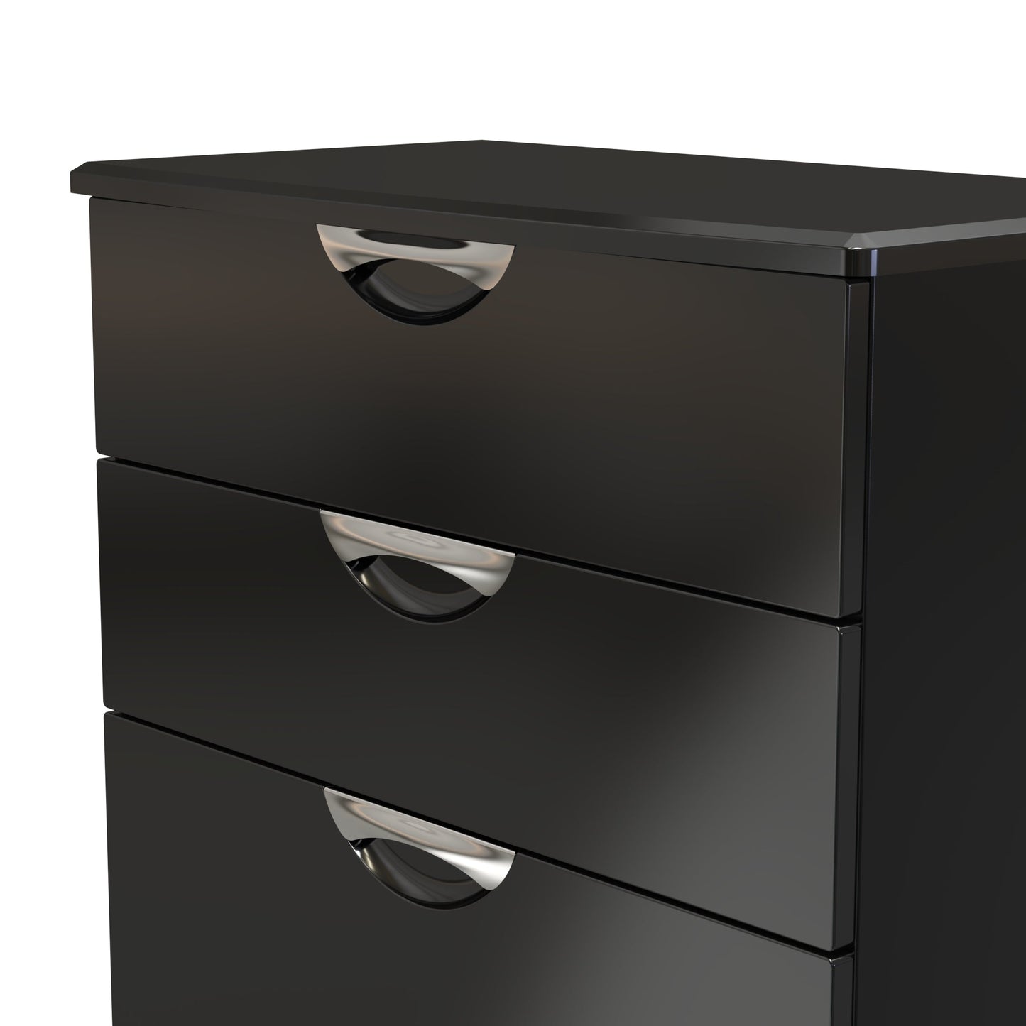 Camden Tall Chest of Drawers Black 4 Drawers 108cm