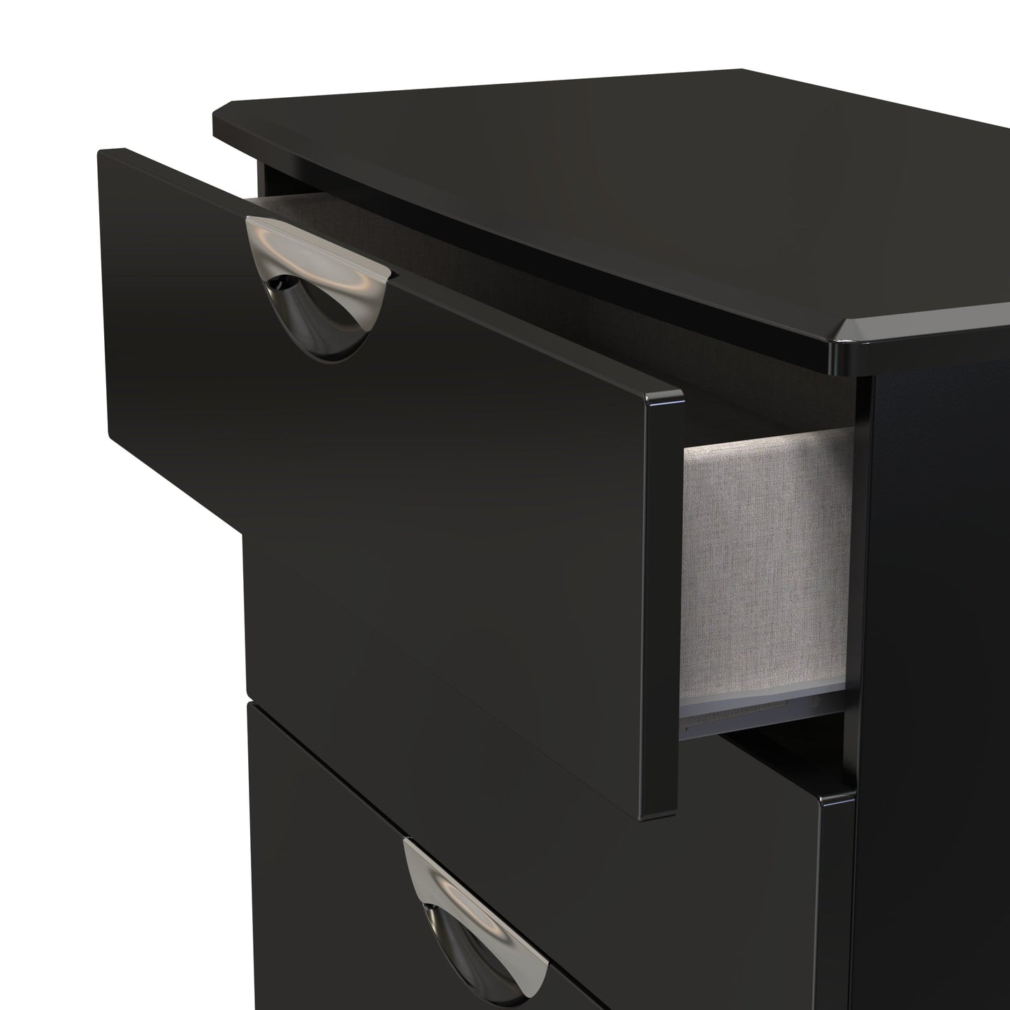 Camden Tall Chest of Drawers Black 4 Drawers 108cm