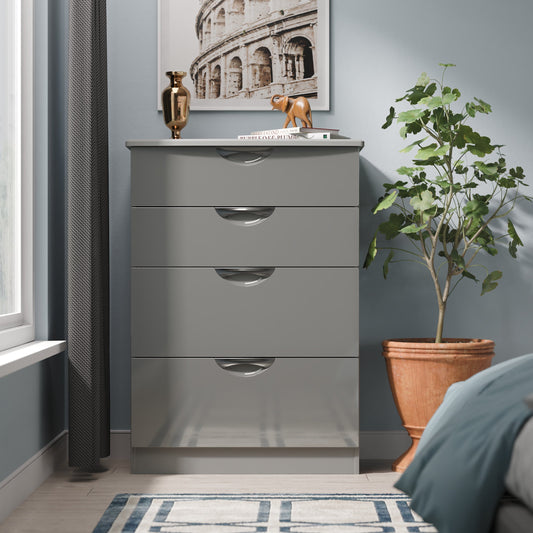 Camden Tall Chest of Drawers Grey 4 Drawers 108cm