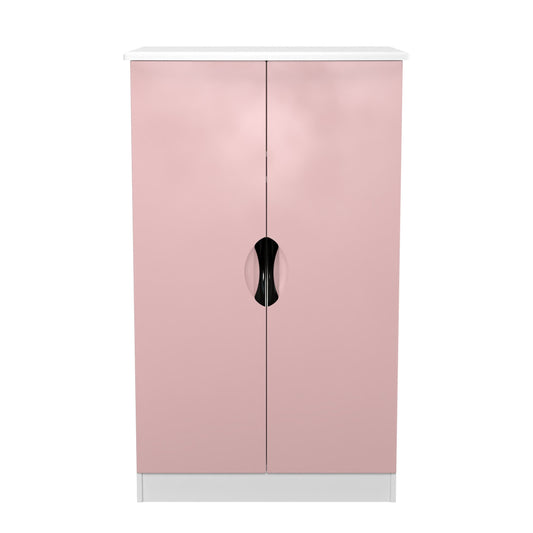 Camden Tall Wardrobe Pink & White 2 Doors 1 Shelf 126cm