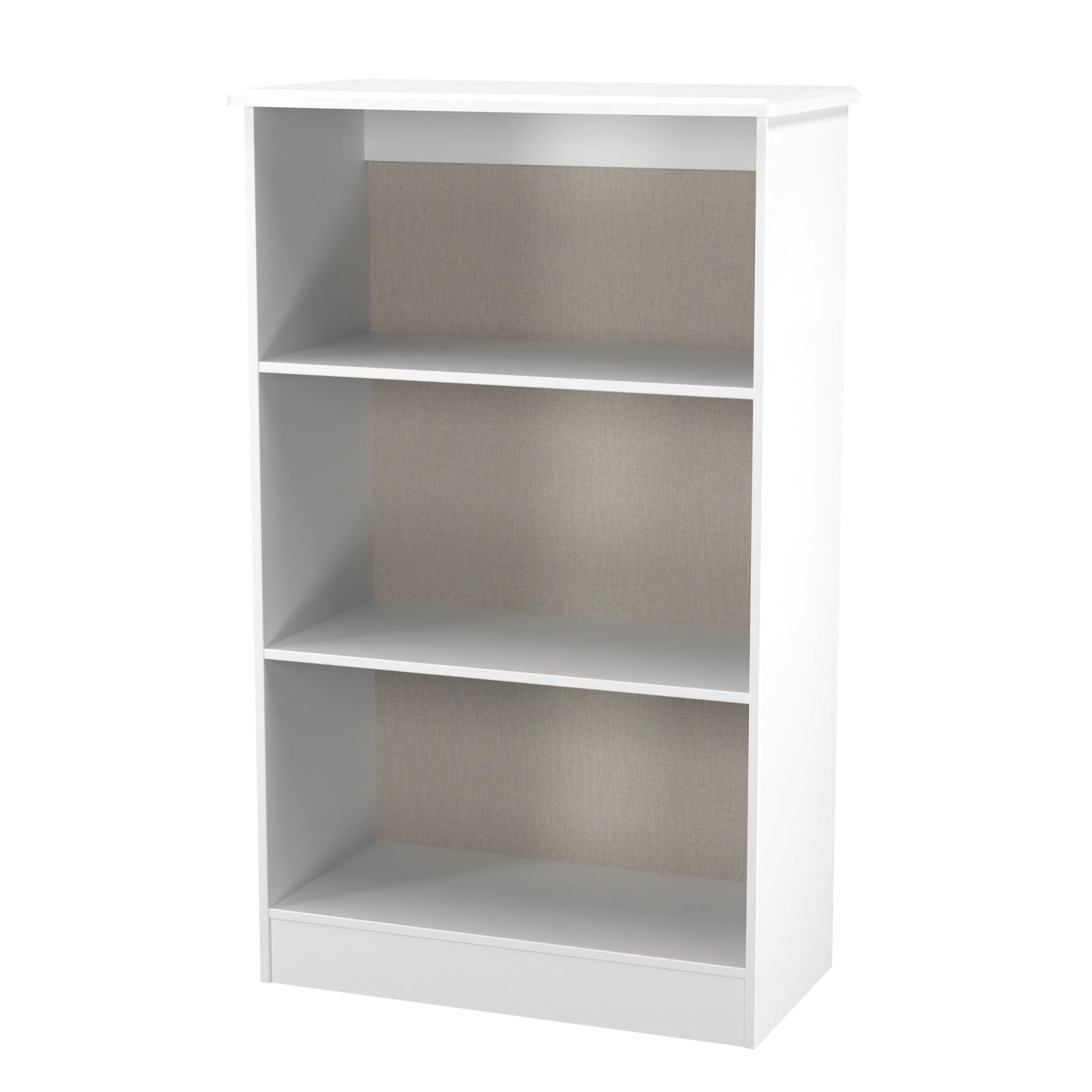 Camden Tall Bookcase White 3 Shelves 125cm