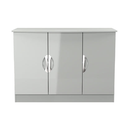 Camden Large Sideboard Grey 3 Doors 2 Shelves 112cm