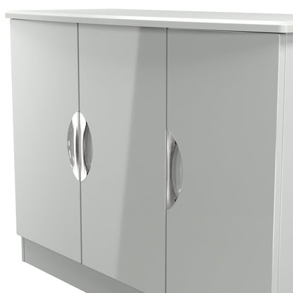 Camden Large Sideboard Grey 3 Doors 2 Shelves 112cm