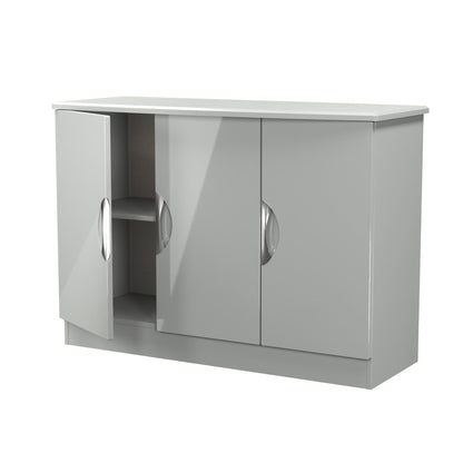 Camden Large Sideboard Grey 3 Doors 2 Shelves 112cm