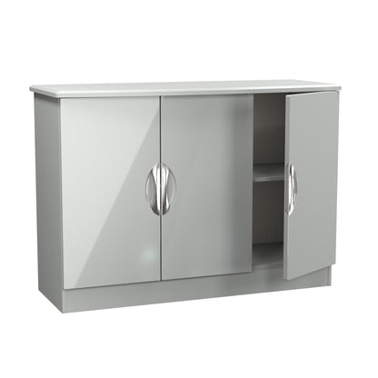 Camden Large Sideboard Grey 3 Doors 2 Shelves 112cm