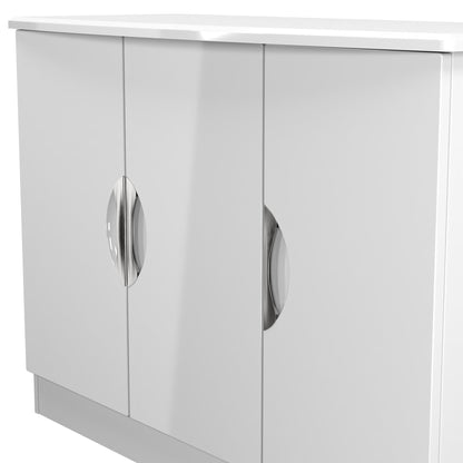 Camden Large Sideboard White 3 Doors 112cm