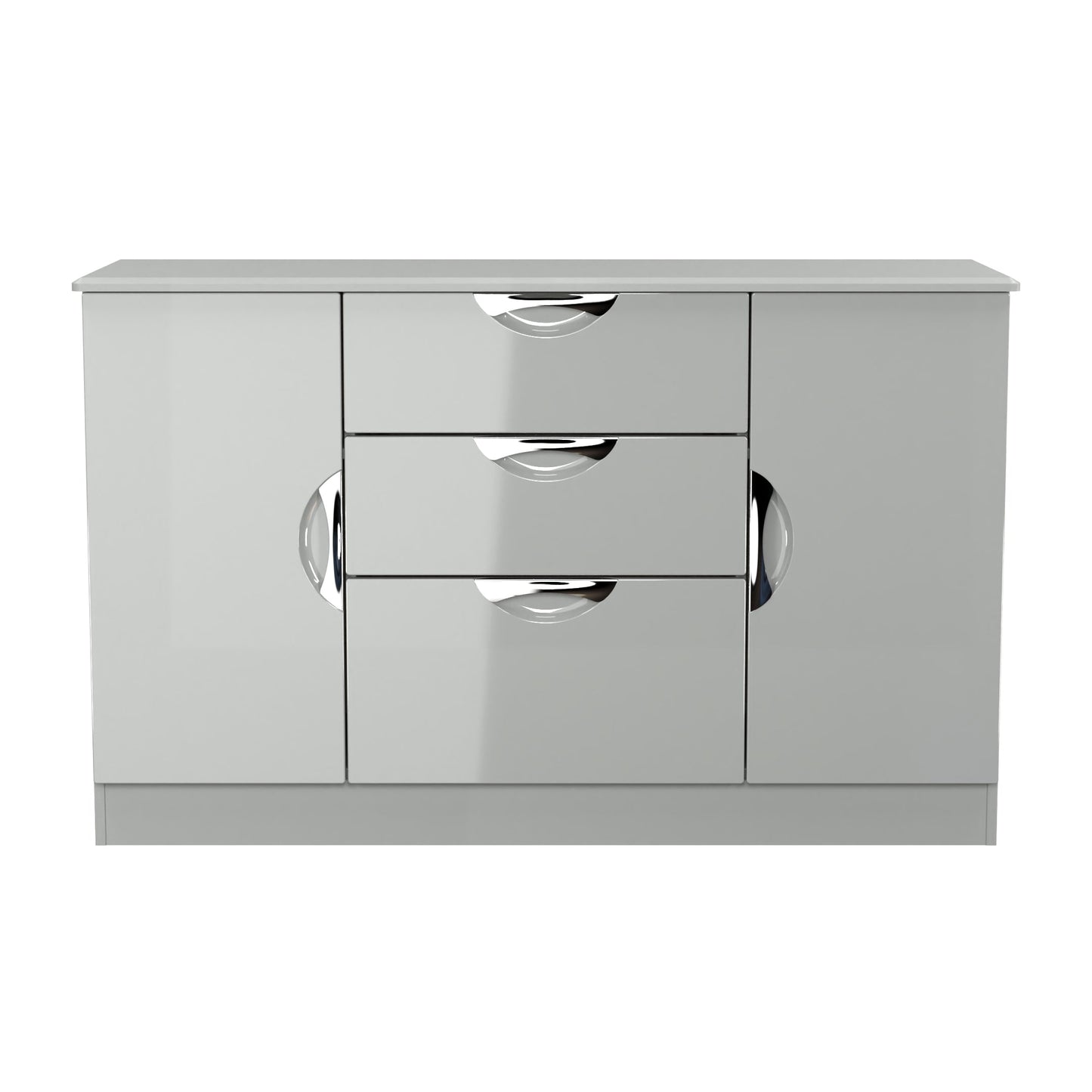 Camden Large Sideboard Grey 2 Doors 2 Shelves 3 Drawers 128cm
