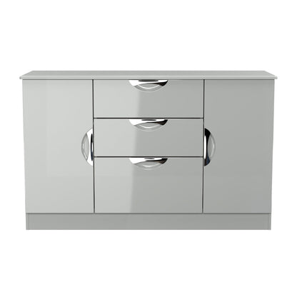 Camden Large Sideboard Grey 2 Doors 2 Shelves 3 Drawers 128cm