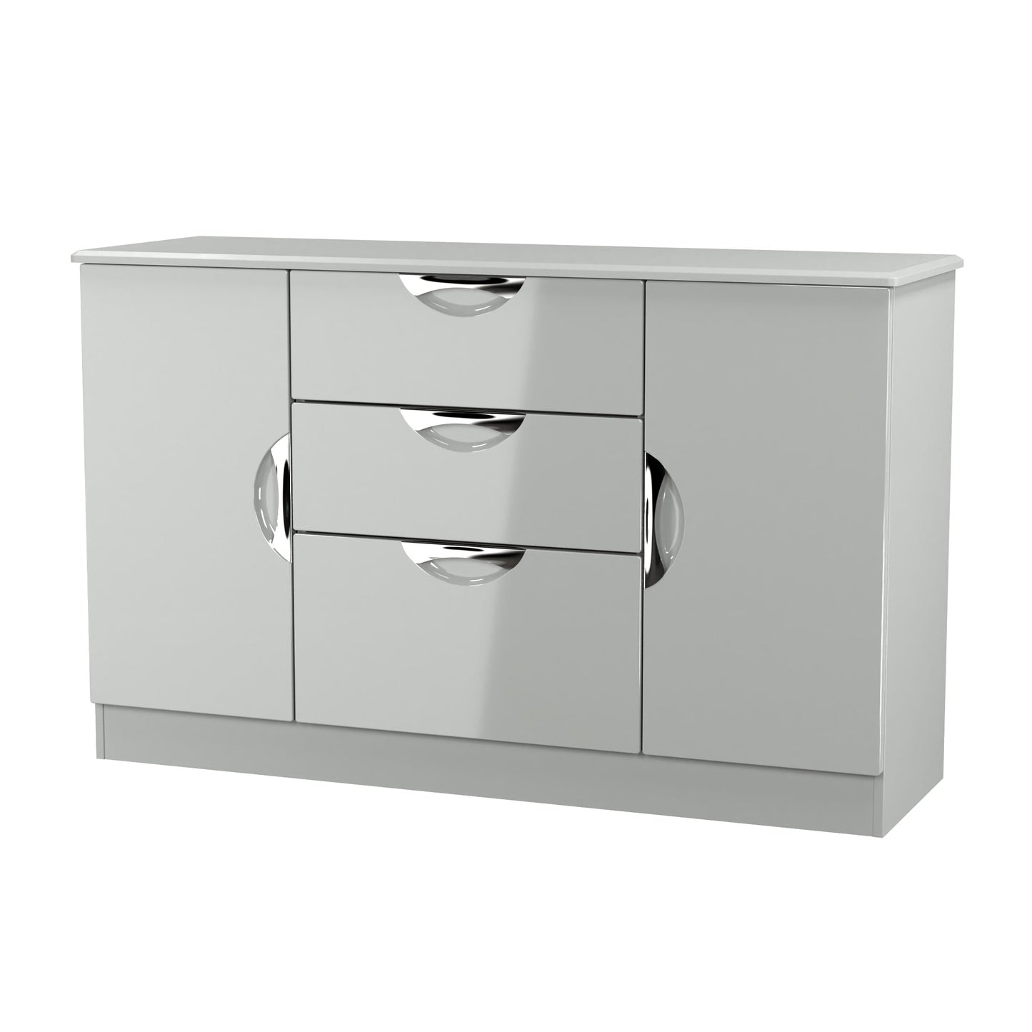 Camden Large Sideboard Grey 2 Doors 2 Shelves 3 Drawers 128cm