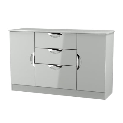 Camden Large Sideboard Grey 2 Doors 2 Shelves 3 Drawers 128cm