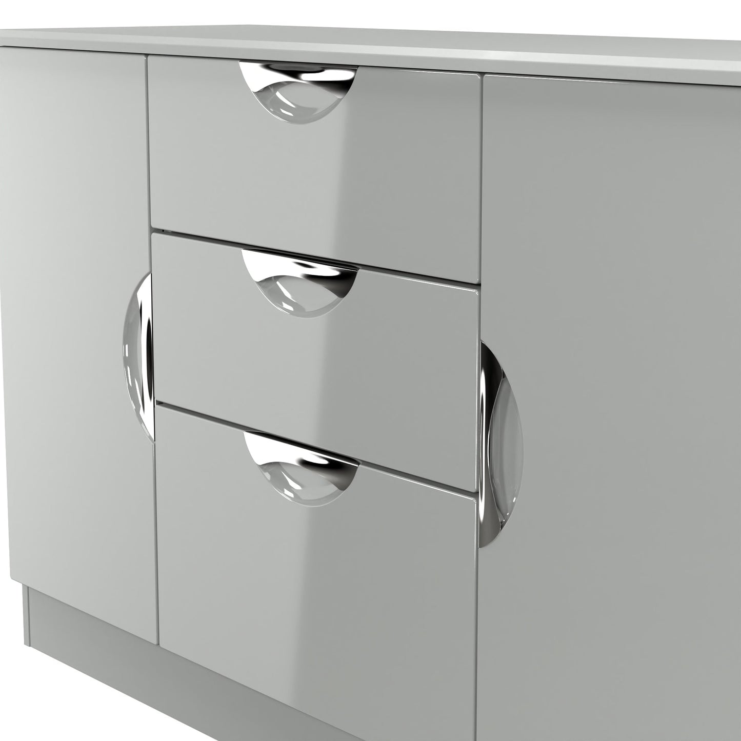 Camden Large Sideboard Grey 2 Doors 2 Shelves 3 Drawers 128cm