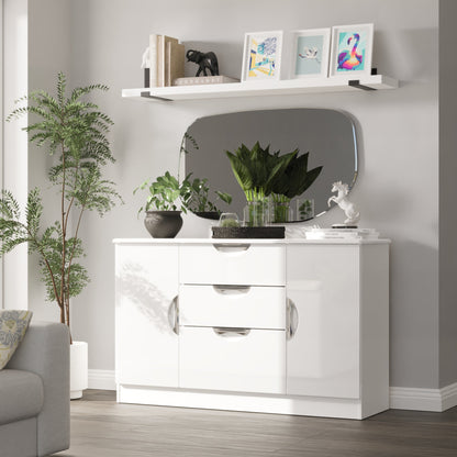 Camden Large Sideboard White 2 Doors 3 Drawers 128cm