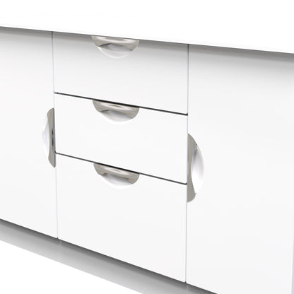 Camden Large Sideboard White 2 Doors 3 Drawers 128cm