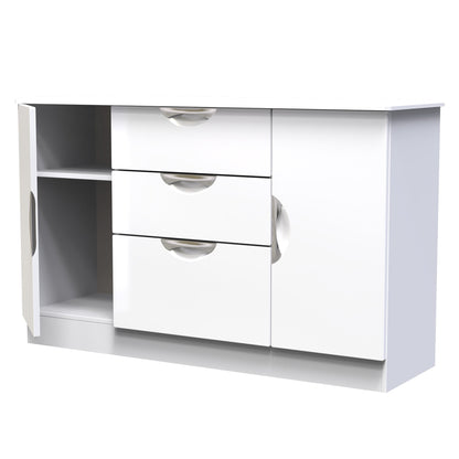 Camden Large Sideboard White 2 Doors 3 Drawers 128cm