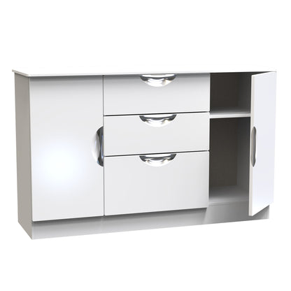 Camden Large Sideboard White 2 Doors 3 Drawers 128cm