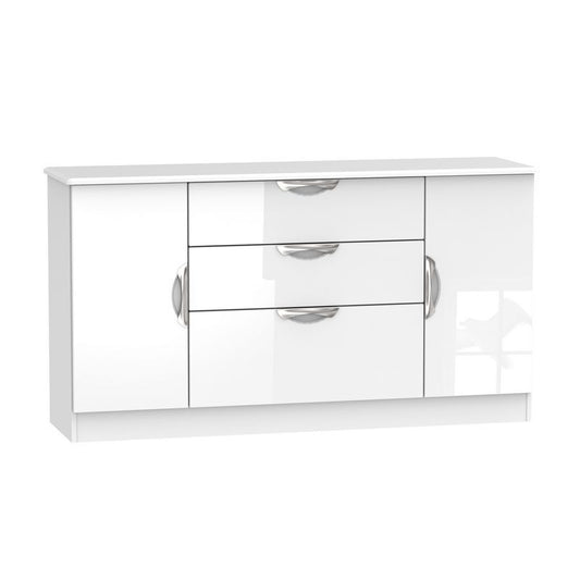 Swift Weybourne Large Cupboard White 2 Doors 3 Drawers