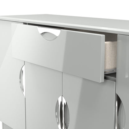 Camden Large Sideboard Grey 4 Doors 3 Shelves 1 Drawer 146cm