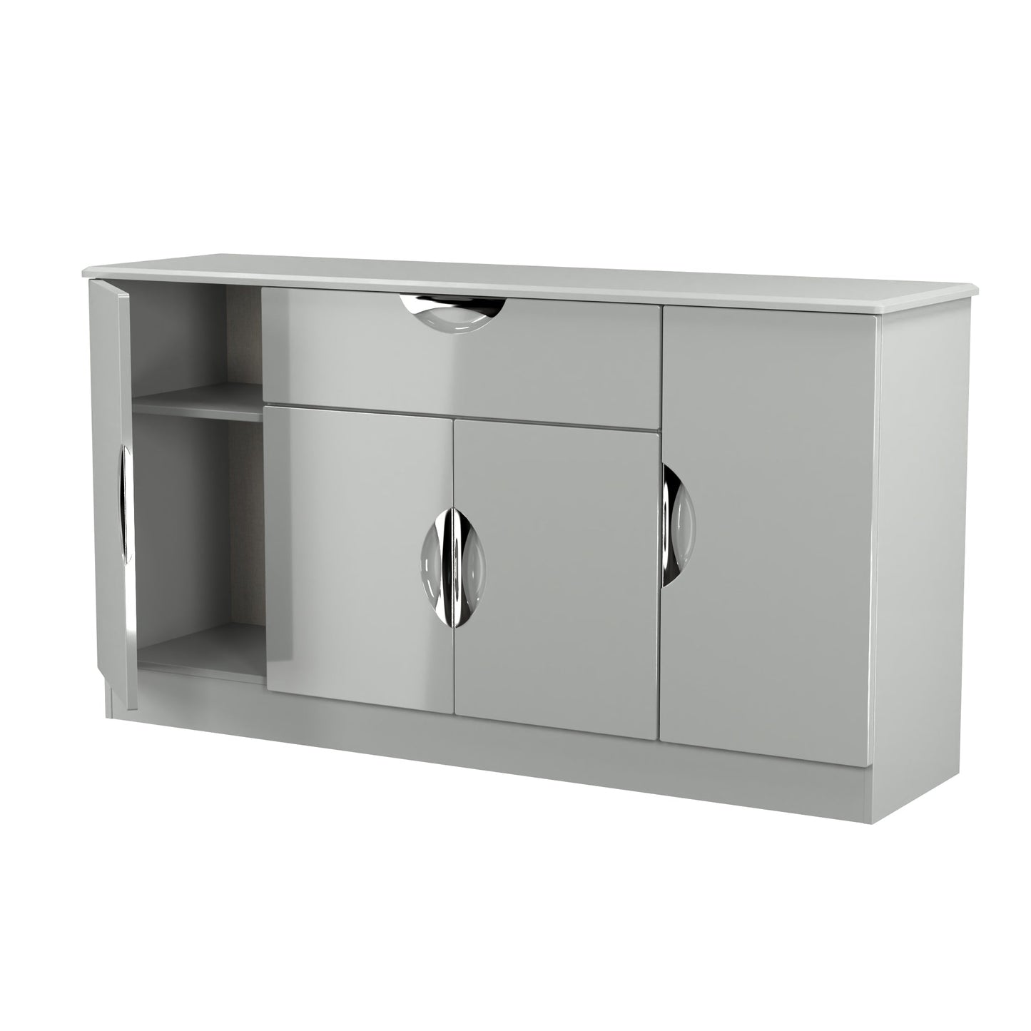 Camden Large Sideboard Grey 4 Doors 3 Shelves 1 Drawer 146cm