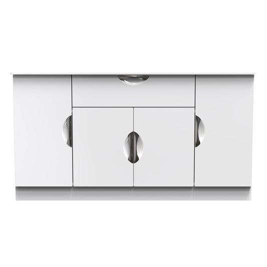 Camden Large Cupboard White 4 Doors 1 Drawer 146cm