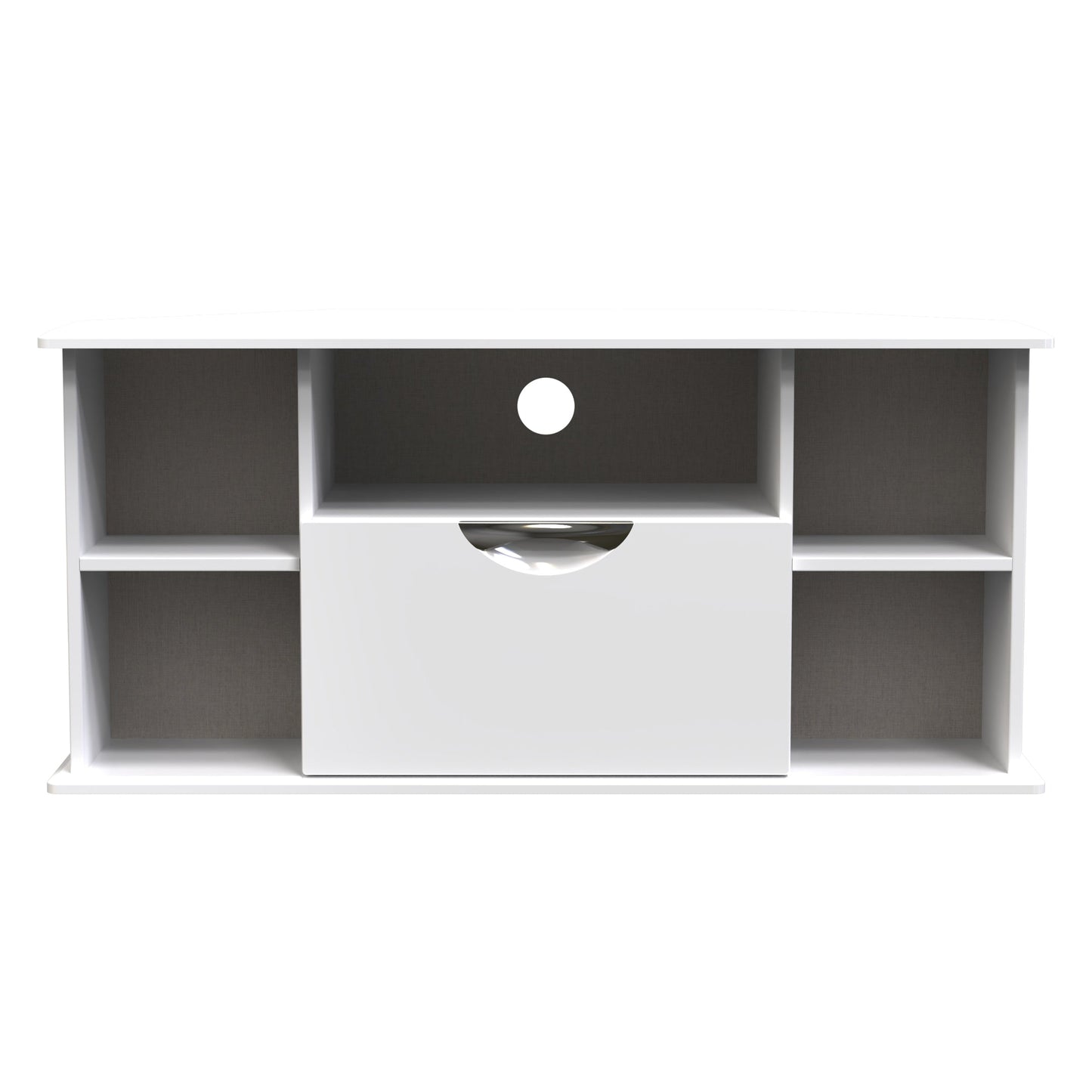 Camden Corner TV Unit White 5 Shelves 1 Drawer 112cm