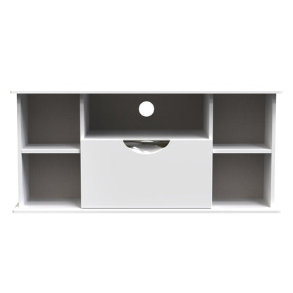 Camden Corner TV Unit White 5 Shelves 1 Drawer 112cm