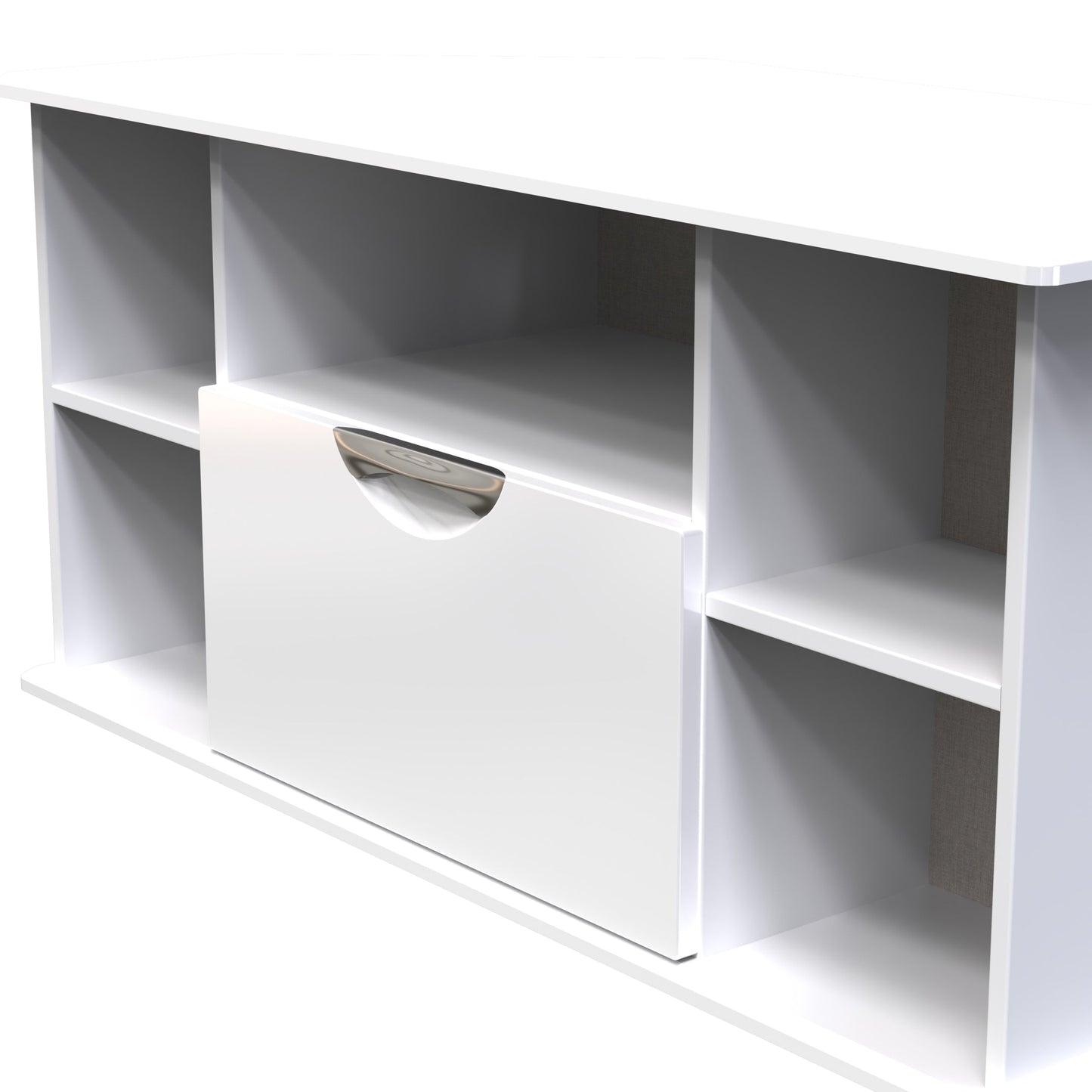 Camden Corner TV Unit White 5 Shelves 1 Drawer 112cm