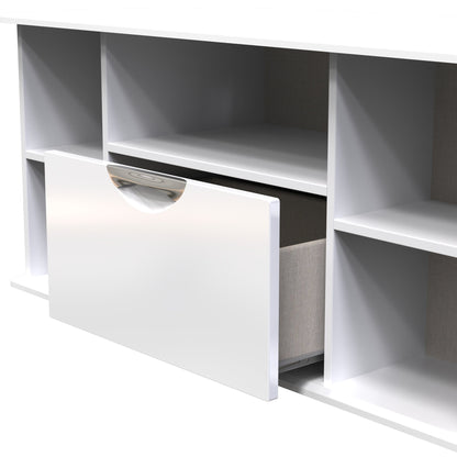 Camden Corner TV Unit White 5 Shelves 1 Drawer 112cm