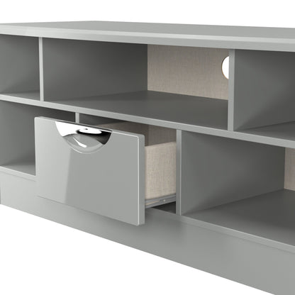 Camden TV Unit Grey 5 Shelves 1 Drawer 112cm