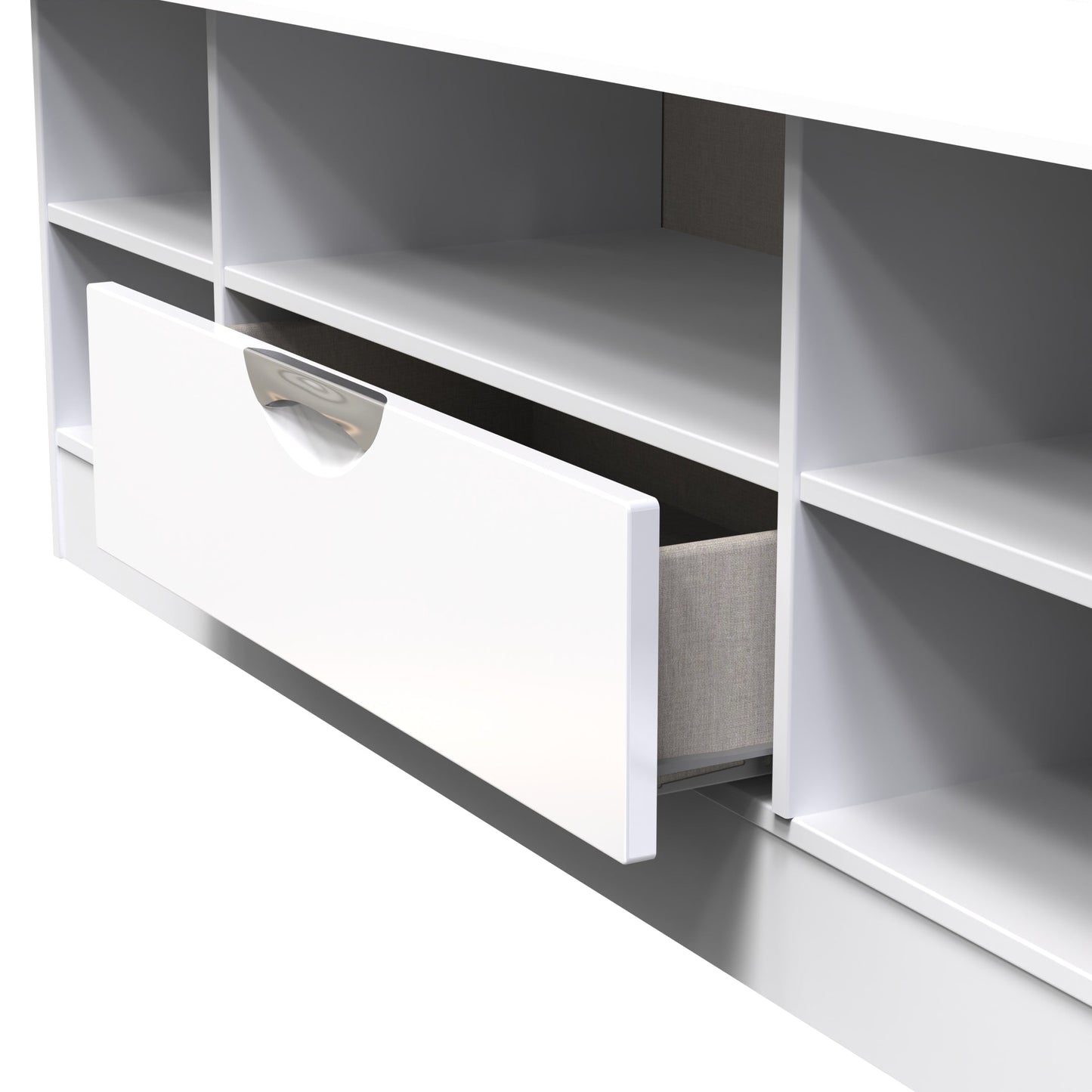 Camden Cupboard White 5 Shelves 1 Drawer 146cm