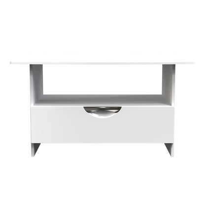 Camden Coffee Table White 1 Shelf 1 Drawer 93cm