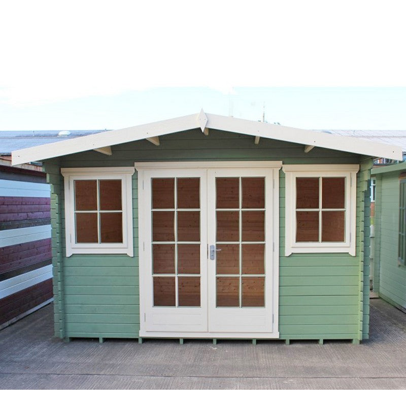 Shire Shire Clipstone 11' 9" x 9' 9" Apex Log Cabin - Premium 34mm Cladding Tongue & Groove