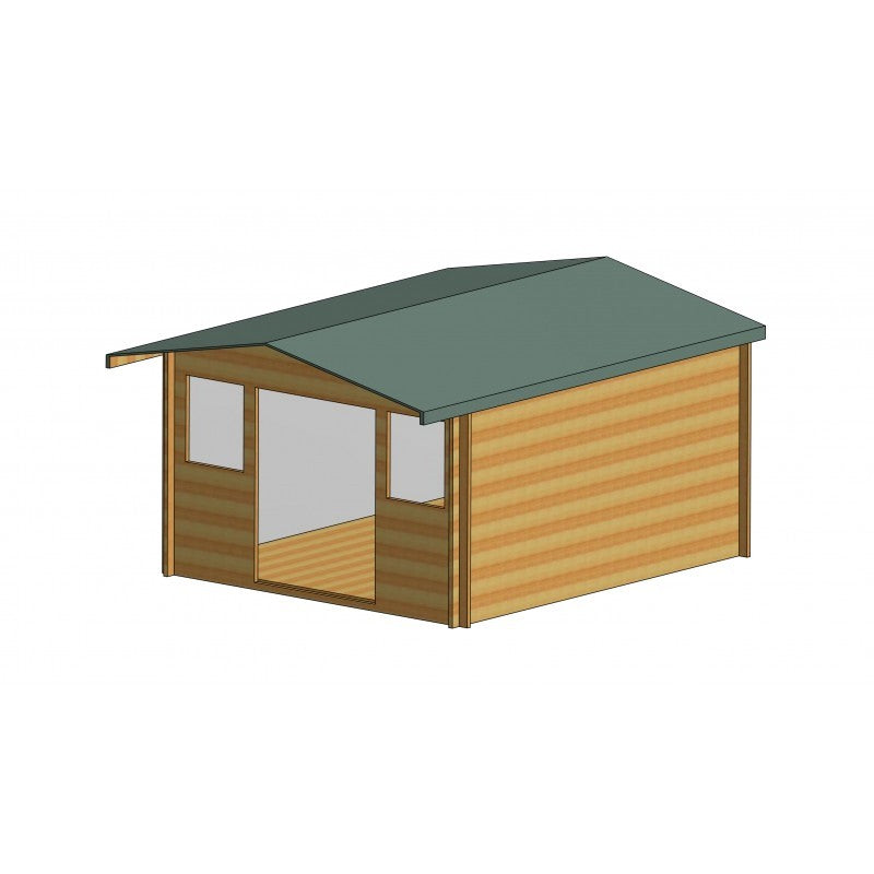 Shire Shire Clipstone 11' 9" x 13' 8" Apex Log Cabin - Premium 70mm Cladding Tongue & Groove