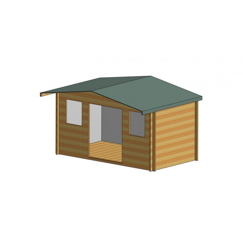 Shire Shire Clipstone 13' 8" x 7' 10" Apex Log Cabin - Premium 70mm Cladding Tongue & Groove