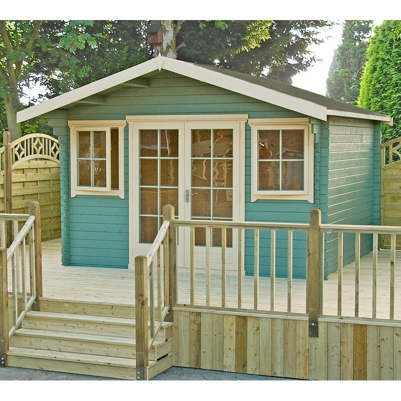Shire Shire Clipstone 13' 8" x 11' 9" Apex Log Cabin - Premium 70mm Cladding Tongue & Groove