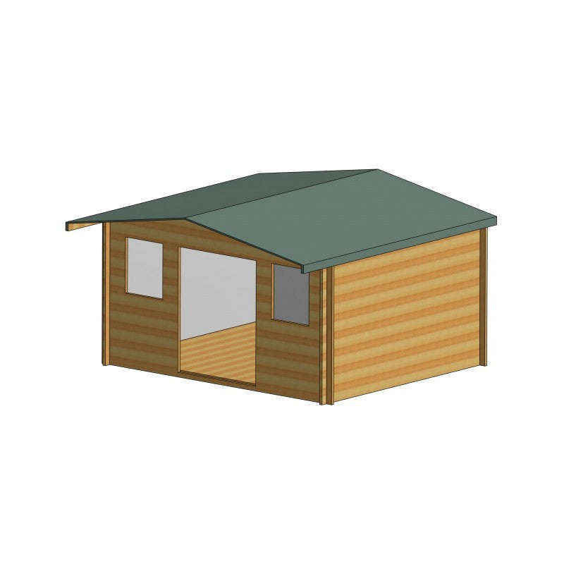 Shire Shire Clipstone 13' 8" x 11' 9" Apex Log Cabin - Premium 70mm Cladding Tongue & Groove