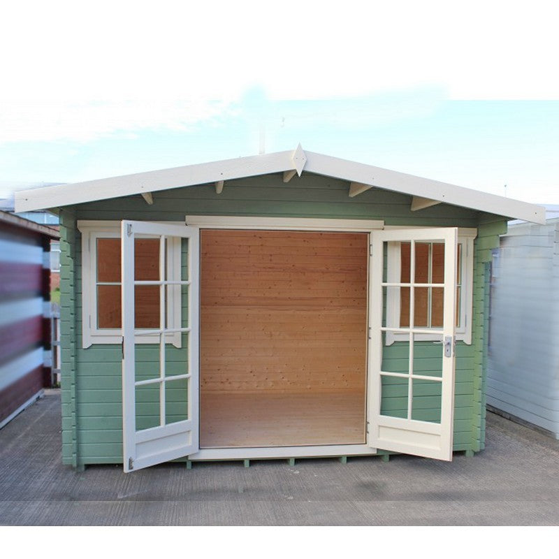 Shire Shire Clipstone 15' 6" x 11' 9" Apex Log Cabin - Premium 44mm Cladding Tongue & Groove