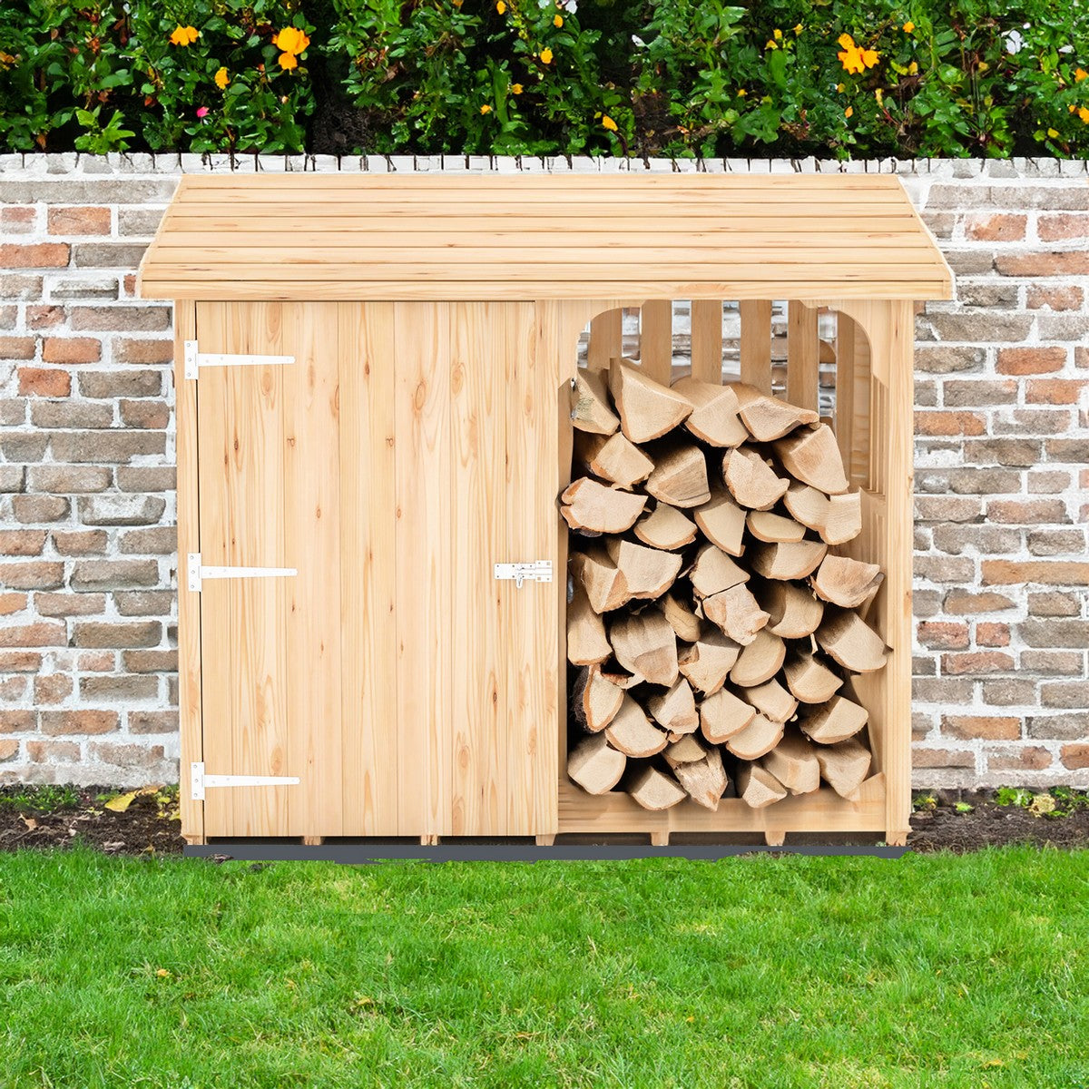Shire Country 2' 5" x 5' 4" Pent Log Store - Classic 12mm Cladding Shiplap