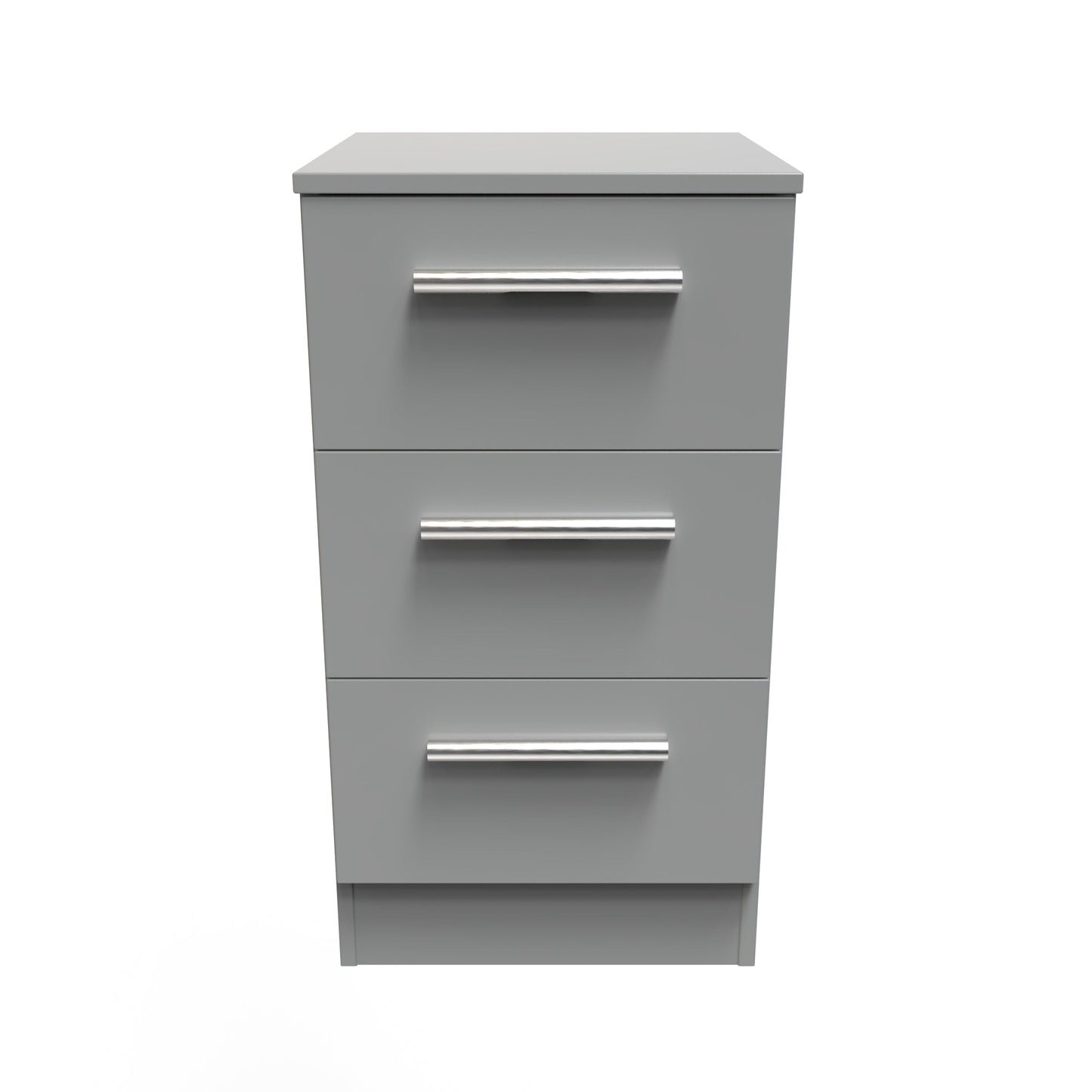 Contrast Bedside Table Grey 3 Drawers 70cm