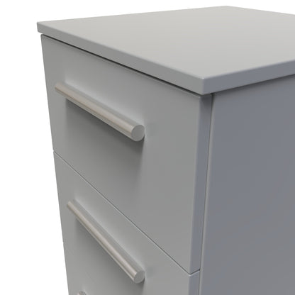 Contrast Bedside Table Grey 3 Drawers 70cm